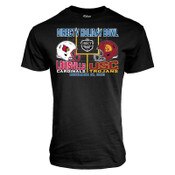 USC Trojans Unisex Black Football Holiday Bowl Bound 2023 Dueling Helmet T-Shirt